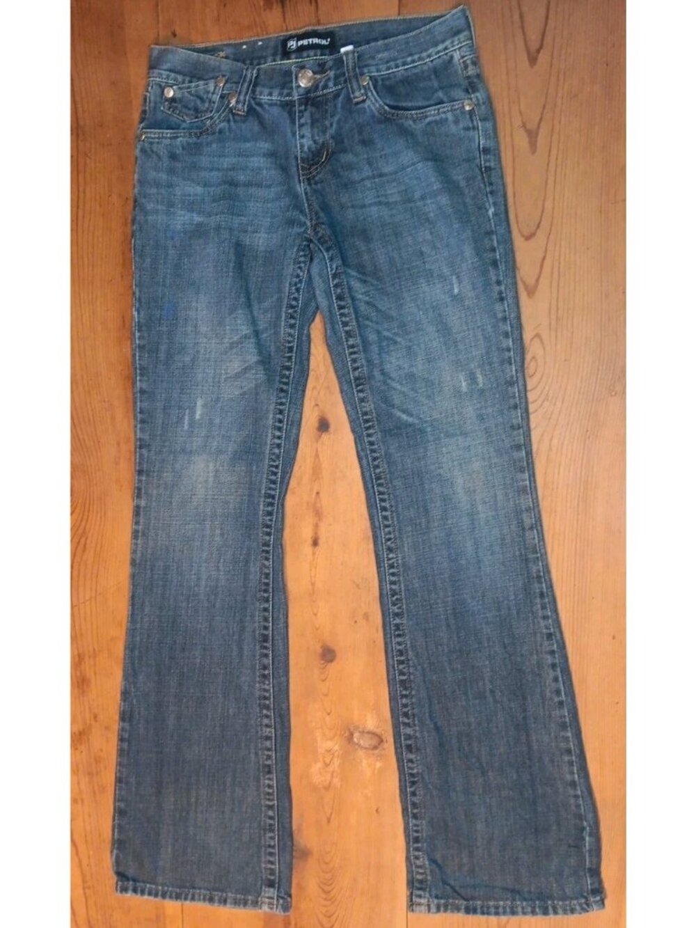 Petrol Reese Jeans Womens Sz 2 Flare Leg Slim Fit Medium Wash 100% Cotton 30x34